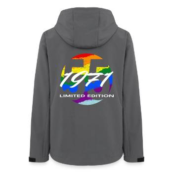 55e anniversaire 1971 cadeau pour hommes et femmes - Veste softshell femme recyclée Stanley/Stella - charbon - Dos - AI Model Female 172 light (172cm)