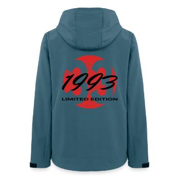 33. Geburtstag 1993 Geschenk für Männer und Frauen - Frauen Recycelte Softshelljacke von Stanley/Stella - Dunkles Petrol - Hinten - AI Model Female 172 light (172cm)