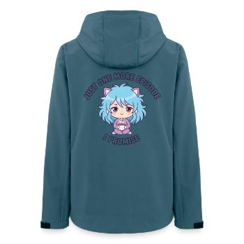 Just One More Episode: Anime Girl & Kakao - Frauen Recycelte Softshelljacke von Stanley/Stella - Dunkles Petrol - Hinten - AI Model Female 172 light (172cm)