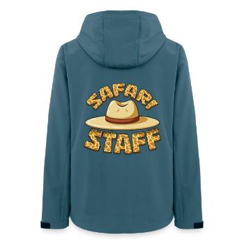 Personnel du safari, Animaux Fête au Zoo, Zoo de la Jungle Anniversaire - Veste softshell femme recyclée Stanley/Stella - bleu pétrole foncé - Dos - AI Model Female 172 light (172cm)