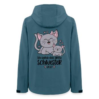 Ich werde eine Große Schwester 2027 Kätzchen - Frauen Recycelte Softshelljacke von Stanley/Stella - Dunkles Petrol - Hinten - AI Model Female 172 light (172cm)