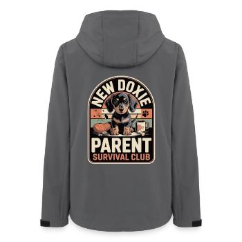 Dachshund Survival Club - Women’s Recycled Softshell Jacket by Stanley/Stella - anthracite - Back - AI Model Female 172 light (172cm)