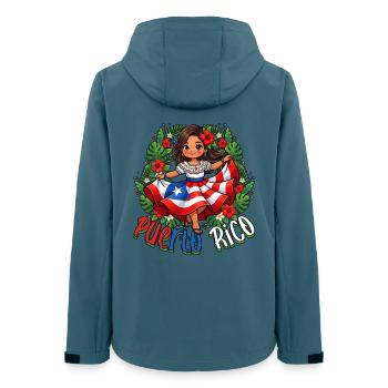 Puerto Rico Girl Puerto Rican Lady Cute Kawaii - Frauen Recycelte Softshelljacke von Stanley/Stella - Dunkles Petrol - Hinten - AI Model Female 172 light (172cm)