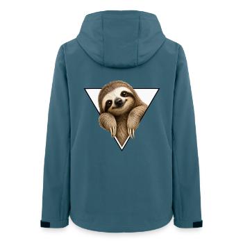 Paresseux dans le dessin triangulaire - Veste softshell femme recyclée Stanley/Stella - bleu pétrole foncé - Dos - AI Model Female 172 light (172cm)