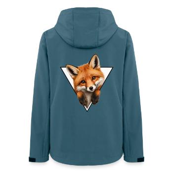 Fuchs im Dreieck-Illustration - Frauen Recycelte Softshelljacke von Stanley/Stella - Dunkles Petrol - Hinten - AI Model Female 172 light (172cm)