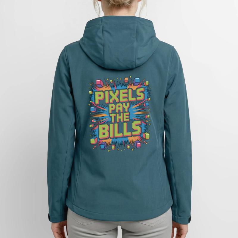 Game Developer Pixels Pay The Bills Web Developer Women’s Recycled Softshell Jacket by Stanley/Stella