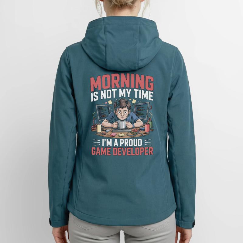 Game Developer Morning n’est pas mon temps Coder de jeux Veste softshell femme recyclée Stanley/Stella