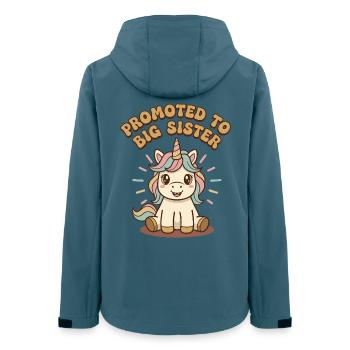 Geschlechterenthüllung zur Babyparty der großen Schwester befördert - Frauen Recycelte Softshelljacke von Stanley/Stella - Dunkles Petrol - Hinten - AI Model Female 172 light (172cm)