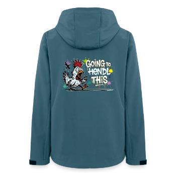 Going to Hendl This Graffiti Denglisch Spruch - Frauen Recycelte Softshelljacke von Stanley/Stella - Dunkles Petrol - Hinten - AI Model Female 172 light (172cm)