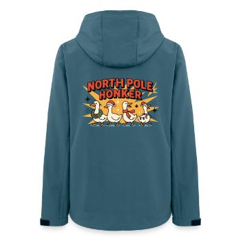 Nordpol Honker Gans Weihnachten Lustiger Weihnachtsmann - Frauen Recycelte Softshelljacke von Stanley/Stella - Dunkles Petrol - Hinten - AI Model Female 172 light (172cm)