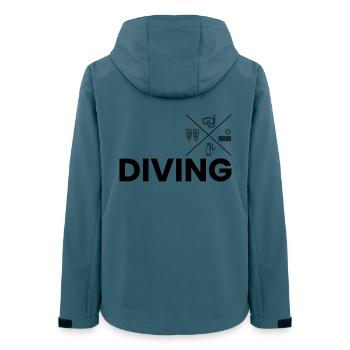 Tauchen - Frauen Recycelte Softshelljacke von Stanley/Stella - Dunkles Petrol - Hinten - AI Model Female 172 light (172cm)