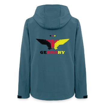 Deutschland Adler Germany colored - Frauen Recycelte Softshelljacke von Stanley/Stella - Dunkles Petrol - Hinten - AI Model Female 172 light (172cm)