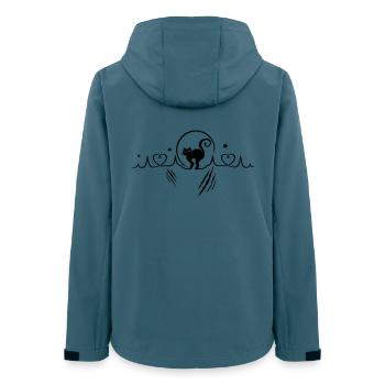 Katze Herzschlag Herzfrequenz Kratzer - Frauen Recycelte Softshelljacke von Stanley/Stella - Dunkles Petrol - Hinten - AI Model Female 172 light (172cm)