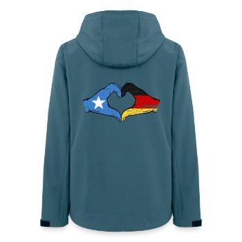 Somalia Deutschland Flagge Hände Herzform used - Frauen Recycelte Softshelljacke von Stanley/Stella - Dunkles Petrol - Hinten - AI Model Female 172 light (172cm)