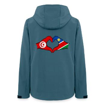 Tunisia Namibia Flag Hands Heart Shape Used - Women’s Recycled Softshell Jacket by Stanley/Stella - stargazer - Back - AI Model Female 172 light (172cm)