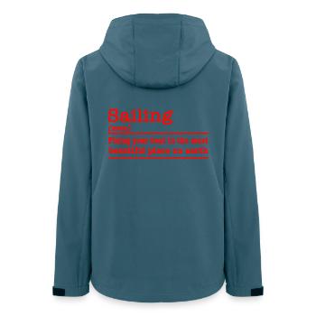 Segeln lustiger Spruch für Segler - Frauen Recycelte Softshelljacke von Stanley/Stella - Dunkles Petrol - Hinten - AI Model Female 172 light (172cm)