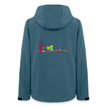 Straßburger Skyline Kathedrale Linienkunst - Frauen Recycelte Softshelljacke von Stanley/Stella - Dunkles Petrol - Hinten - AI Model Female 172 light (172cm)