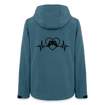 Herz Gaming – Controller Stil Gamer - Frauen Recycelte Softshelljacke von Stanley/Stella - Dunkles Petrol - Hinten - AI Model Female 172 light (172cm)