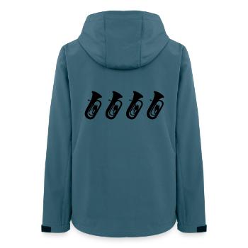 Croquis de tuba - Veste softshell femme recyclée Stanley/Stella - bleu pétrole foncé - Dos - AI Model Female 172 light (172cm)