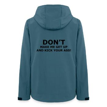 Zwinge mich nicht, dir als Rollstuhlfahrer in den Arsch zu treten* - Frauen Recycelte Softshelljacke von Stanley/Stella - Dunkles Petrol - Hinten - AI Model Female 172 light (172cm)