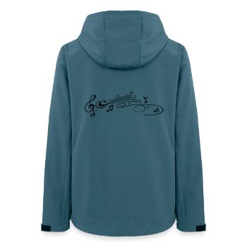 Musik, Notenschlüssel, clef - Frauen Recycelte Softshelljacke von Stanley/Stella - Dunkles Petrol - Hinten - AI Model Female 172 light (172cm)