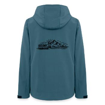 Camping Car Landscape - Women’s Recycled Softshell Jacket by Stanley/Stella - stargazer - Back - AI Model Female 172 light (172cm)