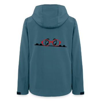 Lunettes, yeux, bande dessinée - Veste softshell femme recyclée Stanley/Stella - bleu pétrole foncé - Dos - AI Model Female 172 light (172cm)