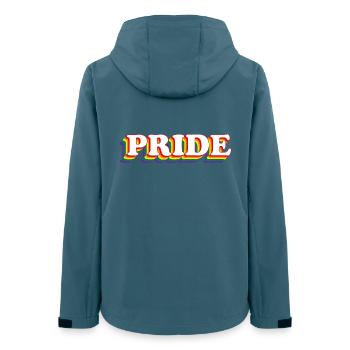 PRIDE aux couleurs de l’arc-en-ciel LGBT - Veste softshell femme recyclée Stanley/Stella - bleu pétrole foncé - Dos - AI Model Female 172 light (172cm)