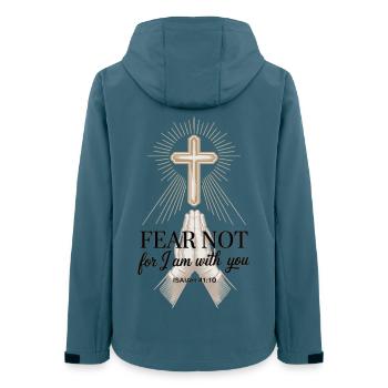Inspirierendes Bibelvers T-Shirt für Christen - Frauen Recycelte Softshelljacke von Stanley/Stella - Dunkles Petrol - Hinten - AI Model Female 172 light (172cm)