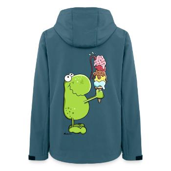 Frosch mit Eis - Frauen Recycelte Softshelljacke von Stanley/Stella - Dunkles Petrol - Hinten - AI Model Female 172 light (172cm)