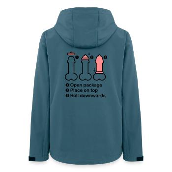 Condom Hand - Frauen Recycelte Softshelljacke von Stanley/Stella - Dunkles Petrol - Hinten - AI Model Female 172 light (172cm)