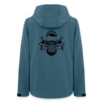 Holzfäller mit Säge und Axt - Frauen Recycelte Softshelljacke von Stanley/Stella - Dunkles Petrol - Hinten - AI Model Female 172 light (172cm)