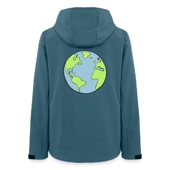 Erde - Frauen Recycelte Softshelljacke von Stanley/Stella - Dunkles Petrol - Hinten - AI Model Female 172 light (172cm)