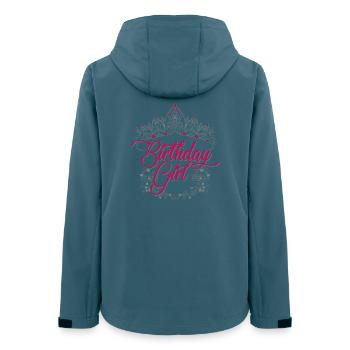 Écriture de tiare de la fille d’anniversaire - Veste softshell femme recyclée Stanley/Stella - bleu pétrole foncé - Dos - AI Model Female 172 light (172cm)