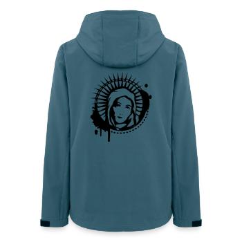 Holy Mary portrait graffiti stencil - Women’s Recycled Softshell Jacket by Stanley/Stella - stargazer - Back - AI Model Female 172 light (172cm)