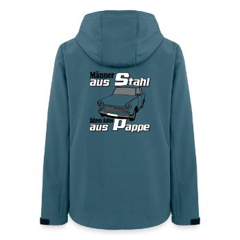  , DDR Kult , Männer aus.... (25) - Frauen Recycelte Softshelljacke von Stanley/Stella - Dunkles Petrol - Hinten - AI Model Female 172 light (172cm)