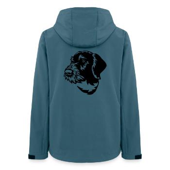 Deutsch Drahthaar - Frauen Recycelte Softshelljacke von Stanley/Stella - Dunkles Petrol - Hinten - AI Model Female 172 light (172cm)