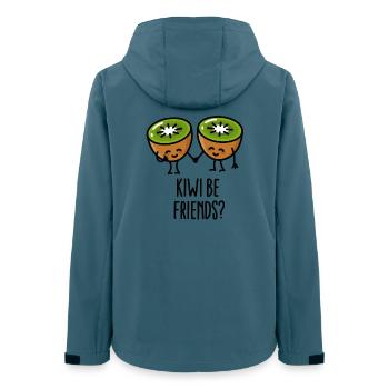 Kiwi be friends BFF Kawaii cute couple love fruit - Women’s Recycled Softshell Jacket by Stanley/Stella - stargazer - Back - AI Model Female 172 light (172cm)