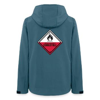 flamme gefahr brennbar humor ironie feuerwehr - Frauen Recycelte Softshelljacke von Stanley/Stella - Dunkles Petrol - Hinten - AI Model Female 172 light (172cm)