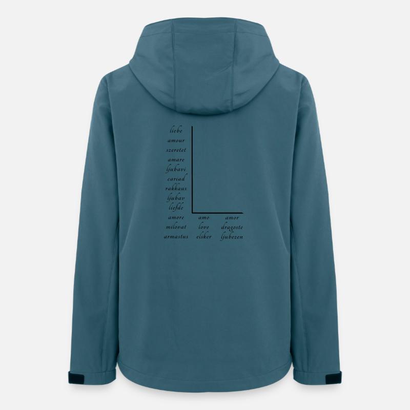 L’amour En Beaucoup de Langues Différentes - Veste softshell femme recyclée Stanley/Stella - bleu pétrole foncé