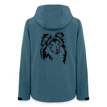 Tête de Sheltie - Veste softshell femme recyclée Stanley/Stella - bleu pétrole foncé - Dos - AI Model Female 172 light (172cm)