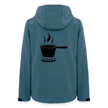 Gas-Milchpfanne - Frauen Recycelte Softshelljacke von Stanley/Stella - Dunkles Petrol - Hinten - AI Model Female 172 light (172cm)