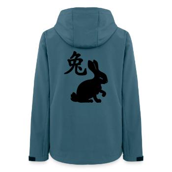 Lapin à caractère chinois avec image de lapin - Veste softshell femme recyclée Stanley/Stella - bleu pétrole foncé - Dos - AI Model Female 172 light (172cm)