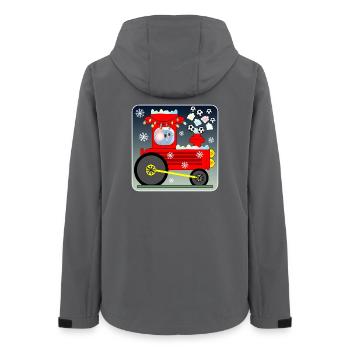 Fußball Lokomotive MAUS - Frauen Recycelte Softshelljacke von Stanley/Stella - Anthrazit - Hinten - AI Model Female 172 light (172cm)