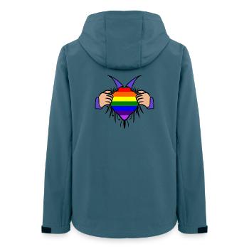 Lgbt Herz Regenbogen Sexualität Menschenrechte - Frauen Recycelte Softshelljacke von Stanley/Stella - Dunkles Petrol - Hinten - AI Model Female 172 light (172cm)