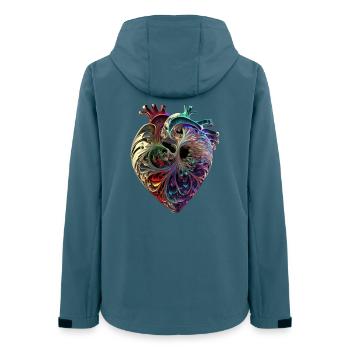 Herz - Frauen Recycelte Softshelljacke von Stanley/Stella - Dunkles Petrol - Hinten - AI Model Female 172 light (172cm)
