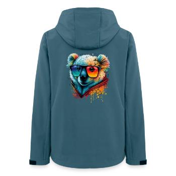 Colorful Cute Koala with Sunglasses Animal Design - Frauen Recycelte Softshelljacke von Stanley/Stella - Dunkles Petrol - Hinten - AI Model Female 172 light (172cm)