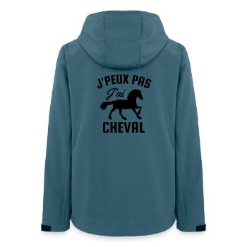 Je peux pas j'ai cheval - Veste softshell femme recyclée Stanley/Stella - bleu pétrole foncé - Dos - AI Model Female 172 light (172cm)