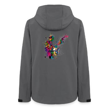 Saxophoniste Musicien Jazz - Veste softshell femme recyclée Stanley/Stella - charbon - Dos - AI Model Female 172 light (172cm)