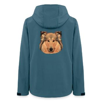 hunde tees mädchen, langhaar collie - Frauen Recycelte Softshelljacke von Stanley/Stella - Dunkles Petrol - Hinten - AI Model Female 172 light (172cm)